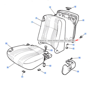 Housse de coussin siège avant Range Rover Classic - MUC2986 Genuine Part